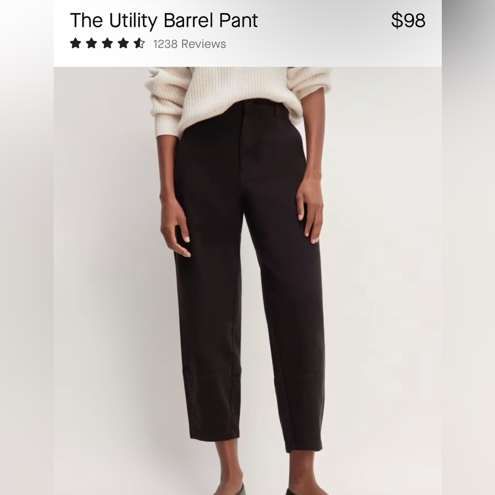 Everlane The Utility Barrel Pant, size 0